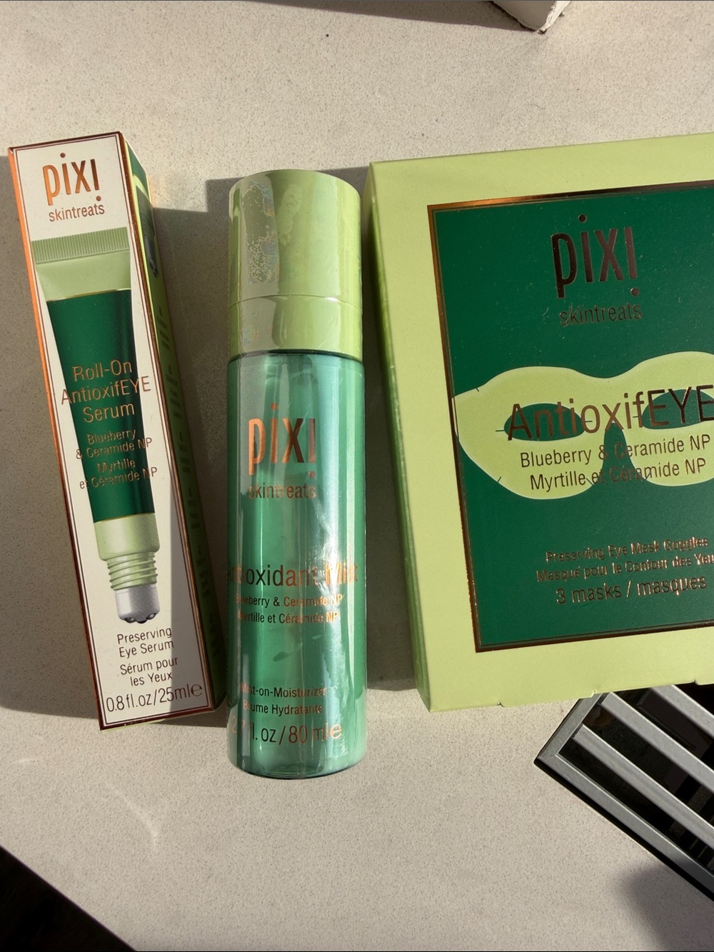 Pixi Antioxidant Toner & Eye Serum Set - Green and Light Green